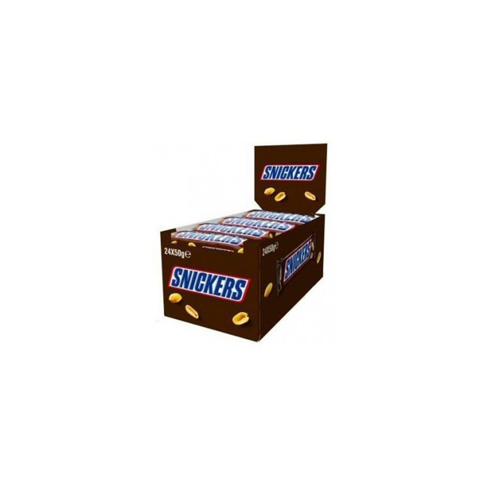 snickers de chocolate y cacahuetes 24 unidades